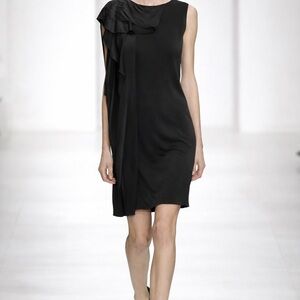 Bottega Veneta draped crepe black cocktail dress size 38/2